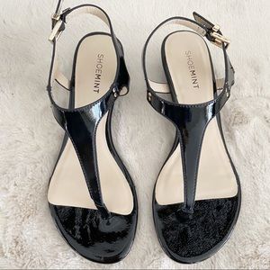 Shoemint black patent sandal